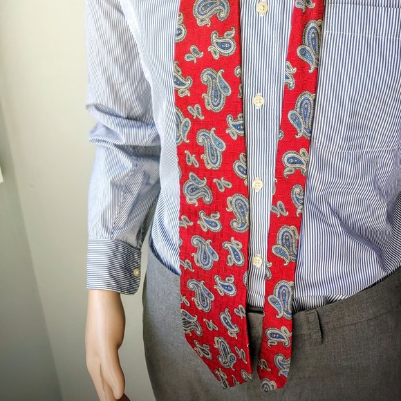 EUC Vintage Men's Oscar de la Renta Couture Collection 100% Silk Necktie Red - Picture 2 of 9